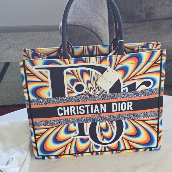 Dior Book Tote Top Handle Handbag Women Multi Print New Large Dustbag COPY - Picture 4 of 16